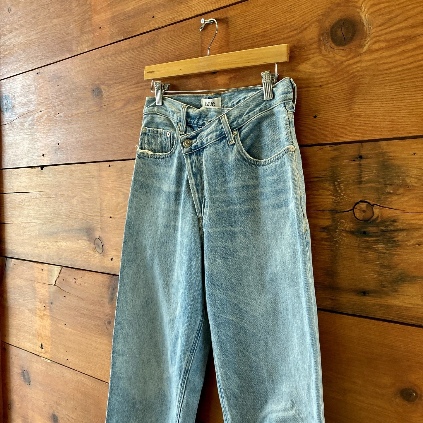 AGOLDE $198 Criss Cross Upsized Button Front Relaxed Jeans - Size 28 -1122KP