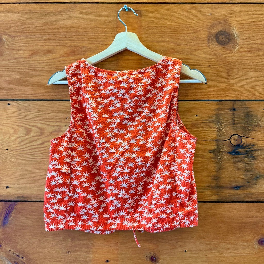 Maria Stanley $218 Palm Patterned Sleeveless Hosta Tank Top 0 Size S - 0312IG