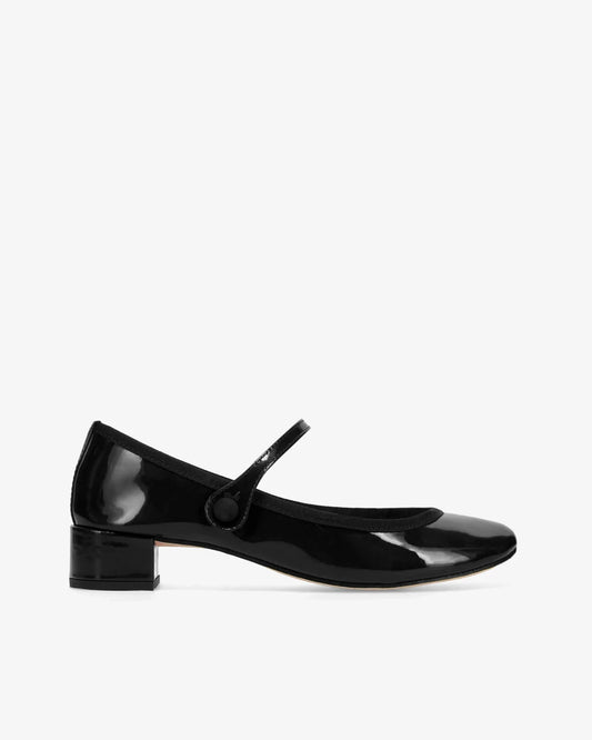 39.5 / 9 - Repetto Black Glossy Ballerina Mary-Jane Shoes w/ Box 0416JW