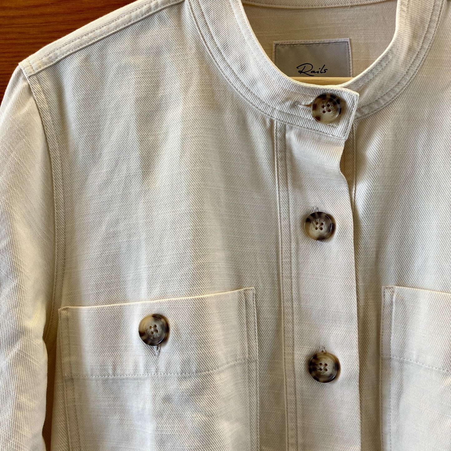 Rails $228 Ecru White Alma Button Up Utility Jacket - Size M - NEW - 0621AS