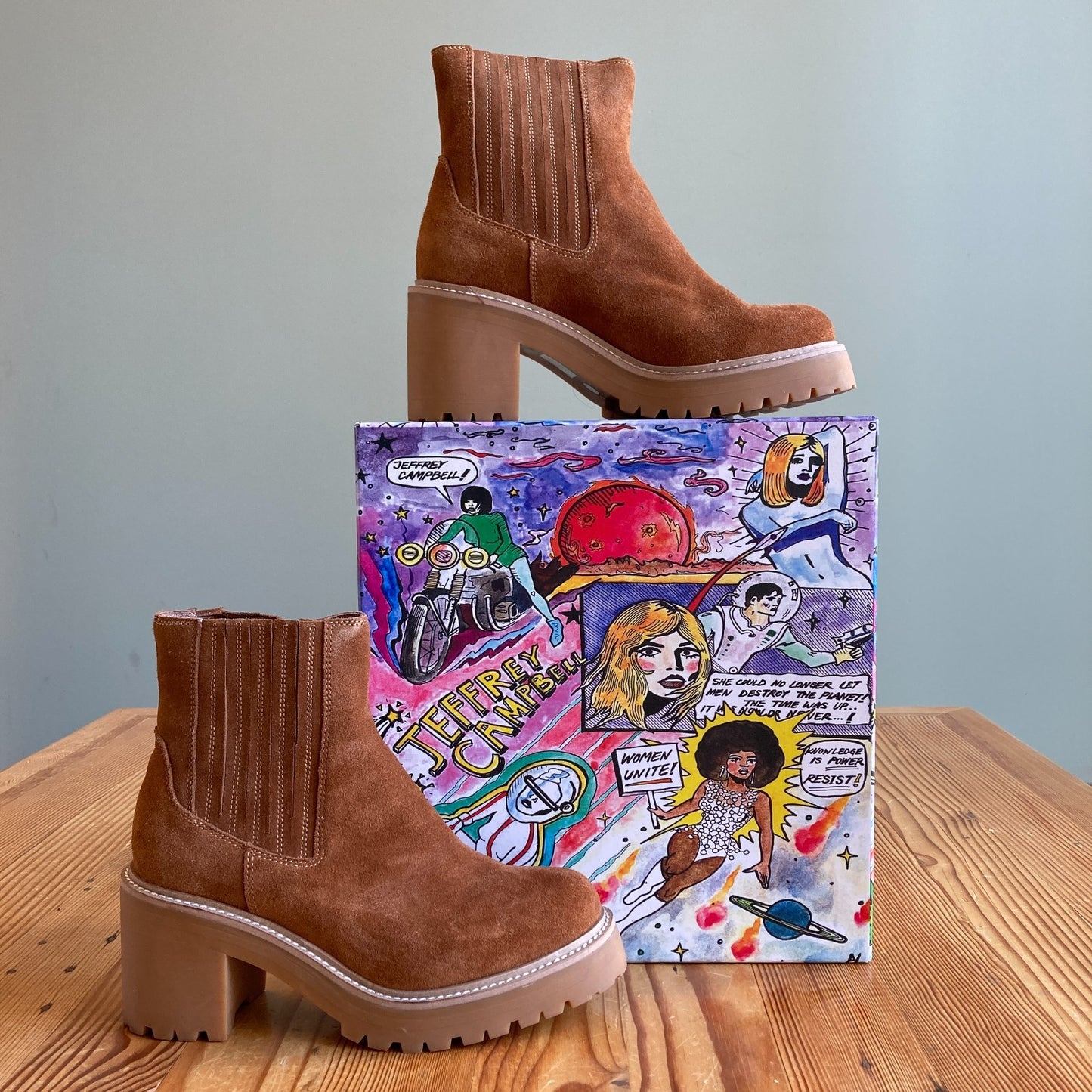 Jeffrey Campbell Tan Suede Tuckee Boots NEW w/ Box - Size 11 - 0324KG