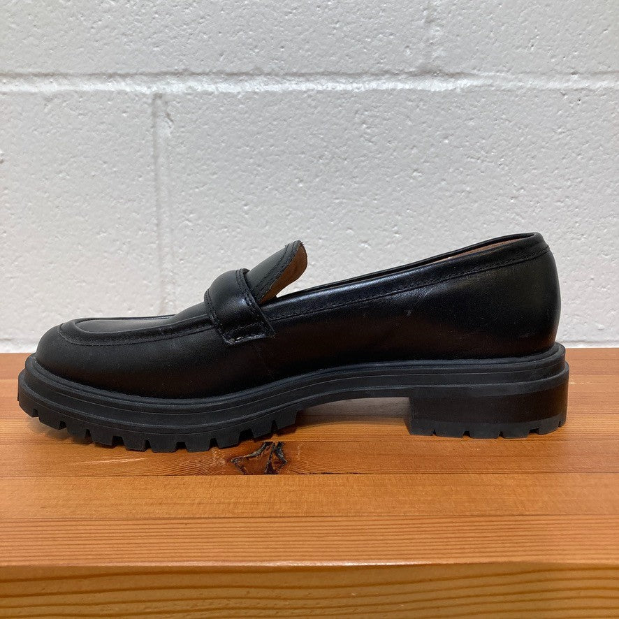 Madewell Black Leather Bradley Lugsole Loafer Shoes - Size 9.5 - 0428LR