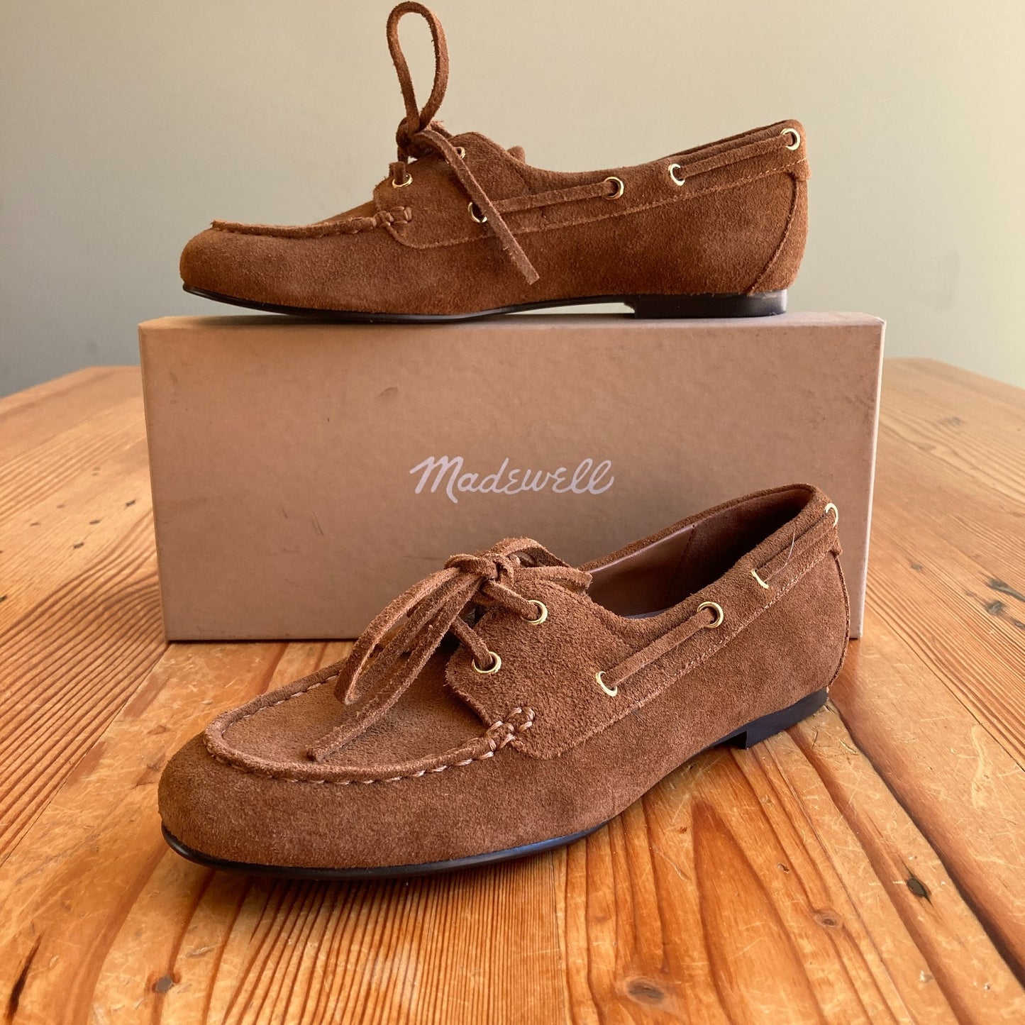 Madewell Brown Suede Jamie Boat Shoe NEW w/ Box - Size 6.5 - 0105MR
