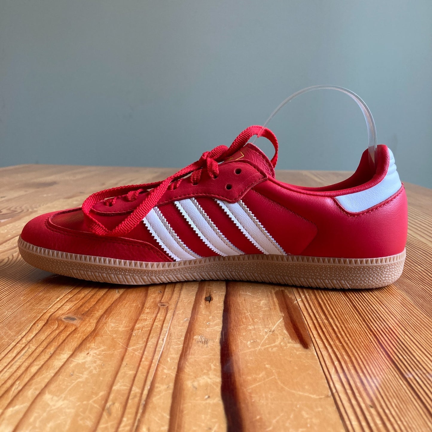 Adidas Red Leather Samba OG Womens Low Top Shoes - Sz 9.5 - NEW w/ Box - 1206HP