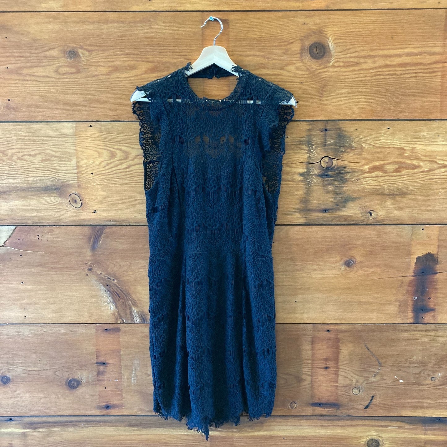 Intimately by Free People Black Lace NEW Open Back Mini Dress - 0218NM