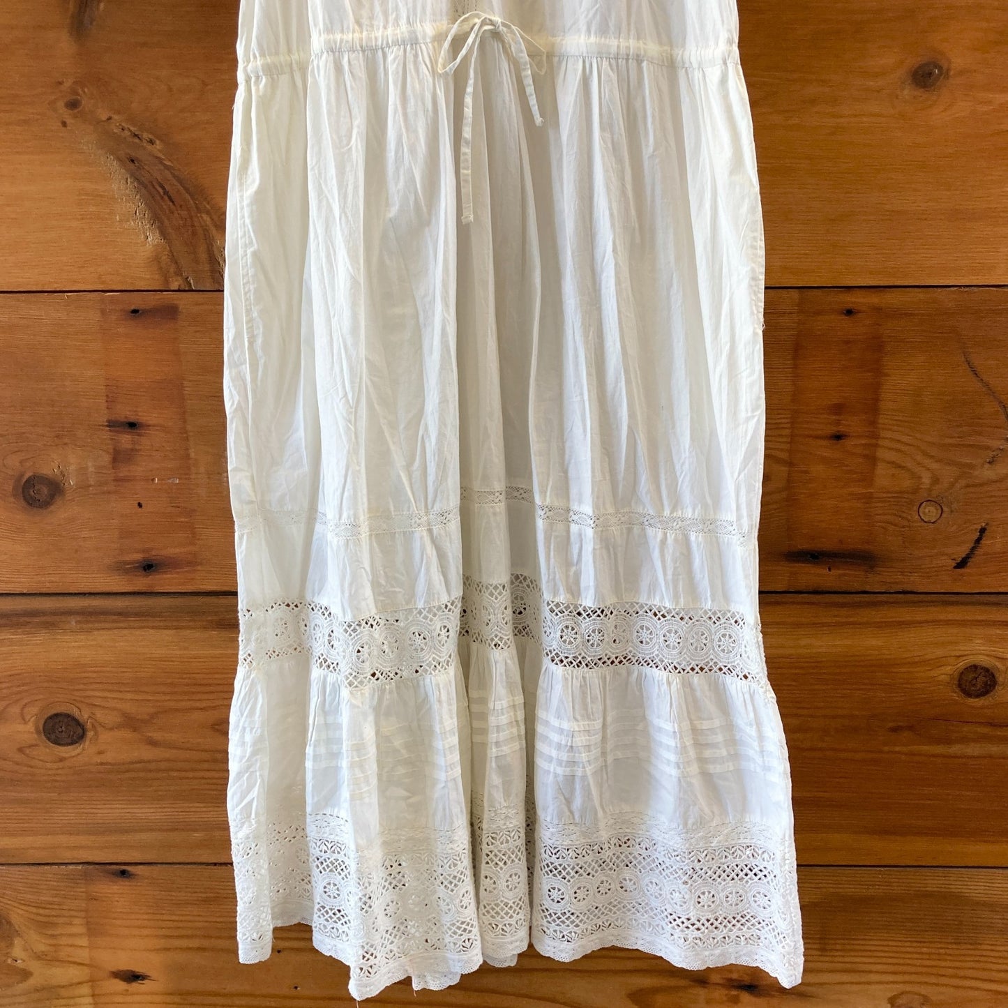 Velvet Graham & Spencer White Tie Waist Midi Cotton Dress - Size L - 0626RR