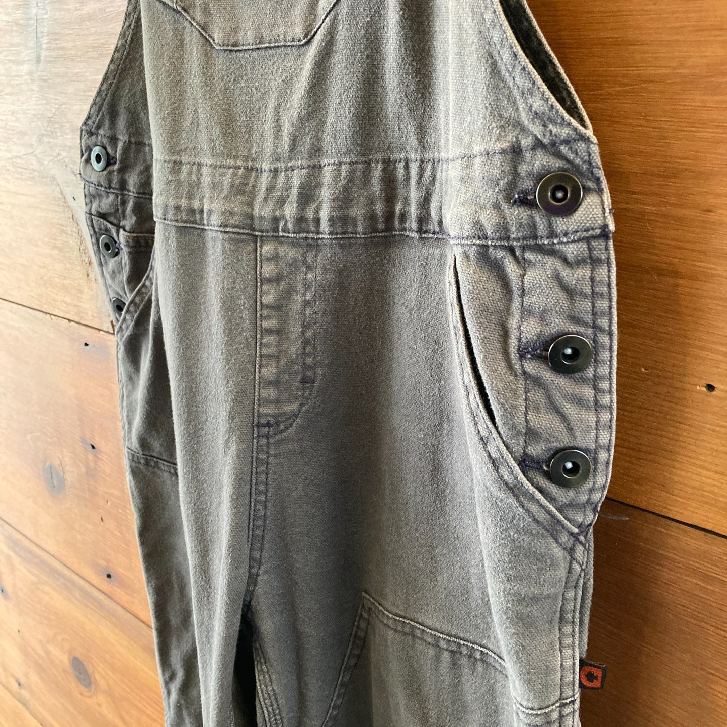 Dovetail Gray Canvas Freshly Reinforced Knees Overalls - Size 12 / 32 - 1209SH