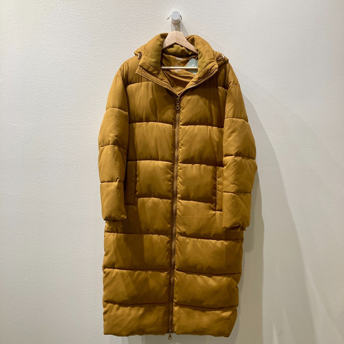 Girlfriend Collective $360 Brown Detachable Hood Long Puffer Coat - Sz M- 0607CC