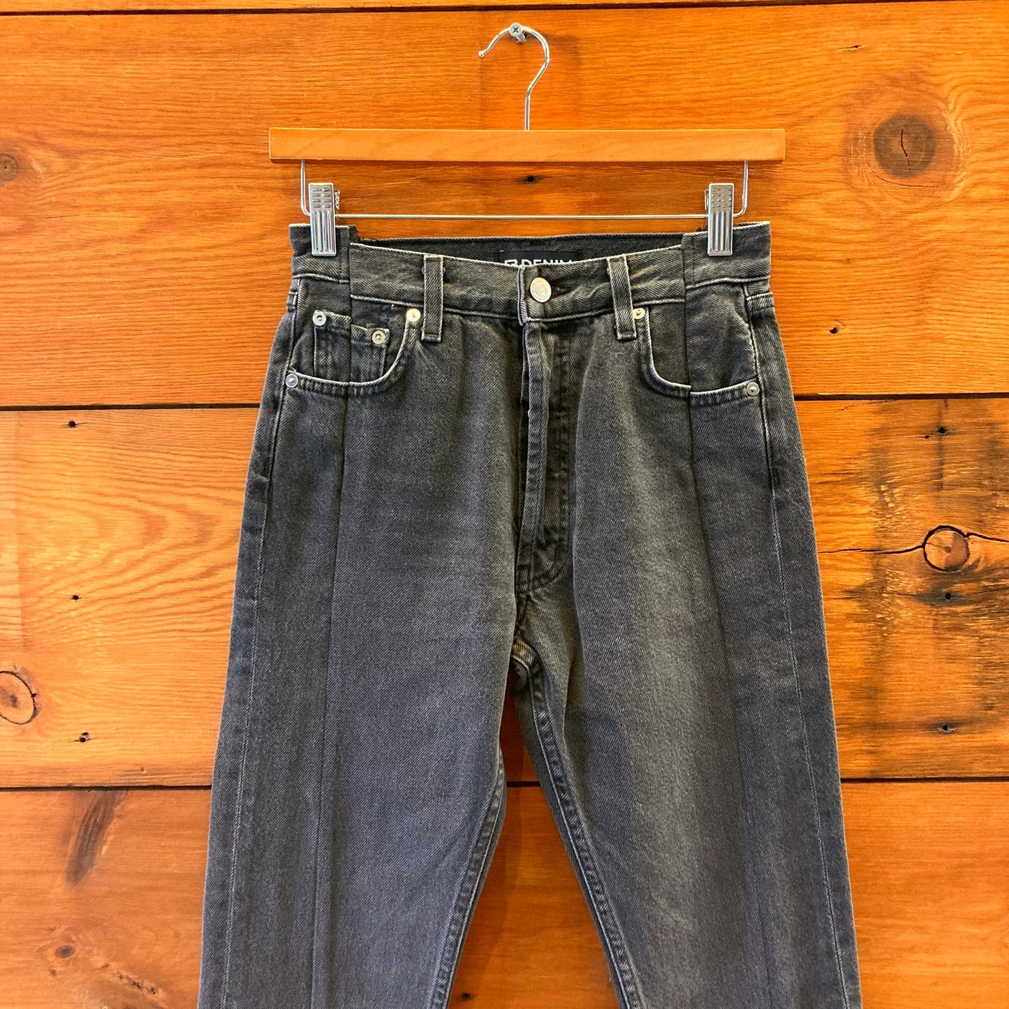 24 - EB Denim NEW Black Wash Grade School Straight-Leg Split-Hem Jeans 0902SD