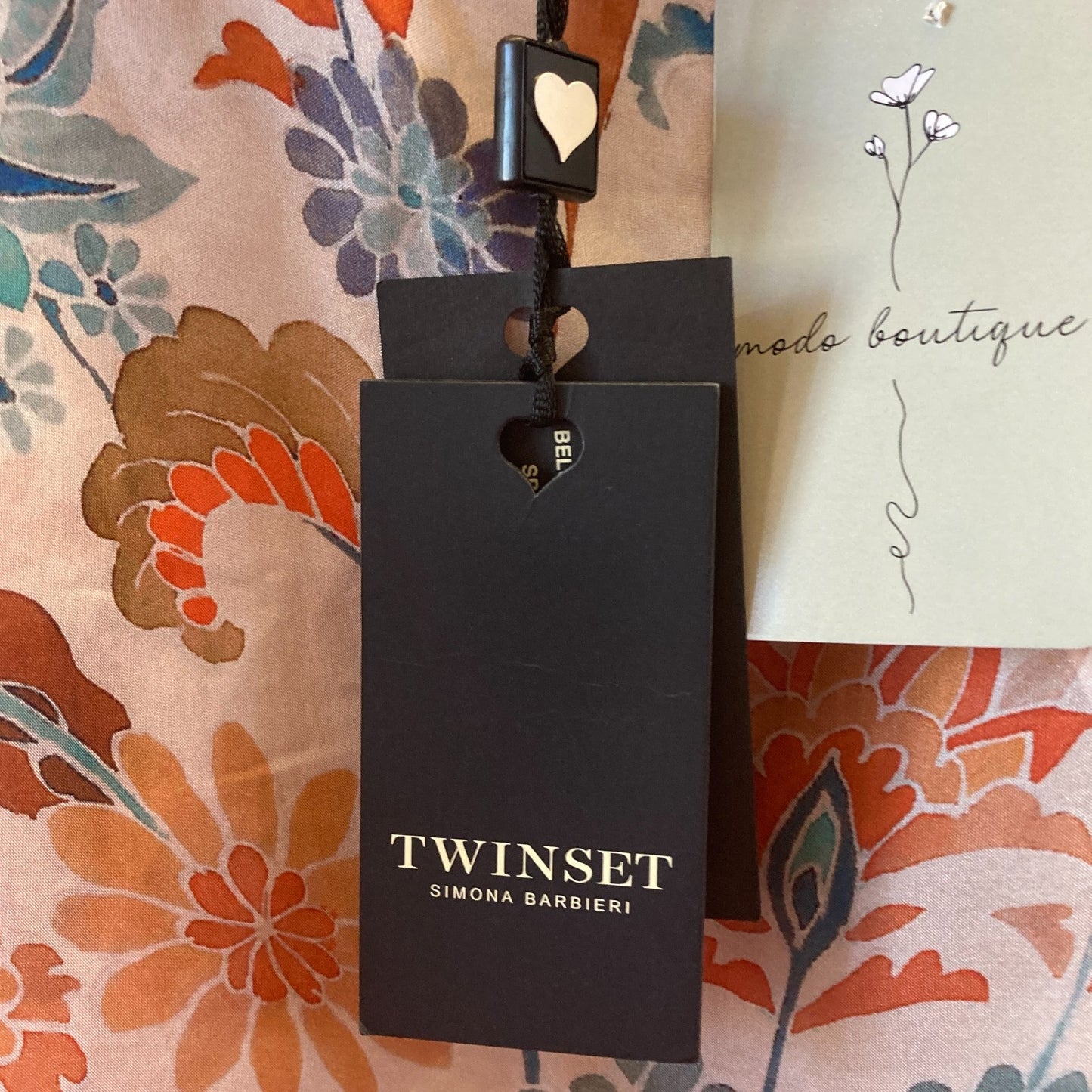 Twinset Simona Barbieri Floral Silk Tunic Tank Top - Size 46 / L - NEW - 0417DL
