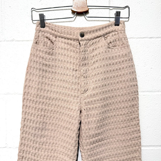 Aniela Parys Oat Kalypso Waffle Textured EFFY Trouser Pants - Size 27 - 0913AY
