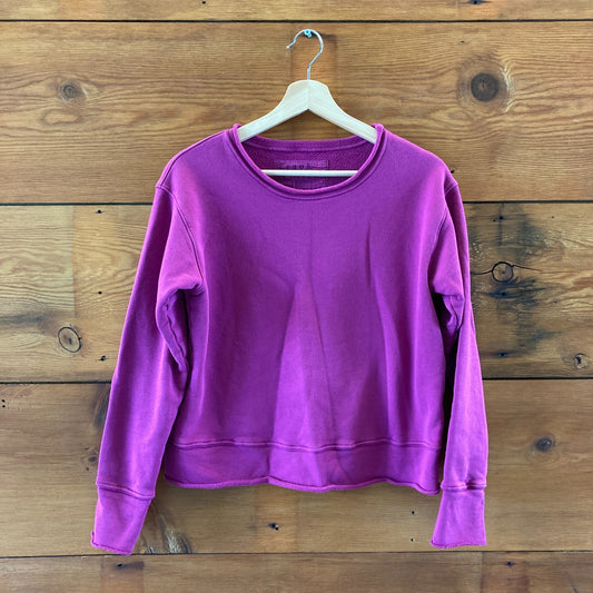 Frank & Eileen Fuchsia Boyfriend Triple Fleece Sweatshirt - Size M - 4427SC