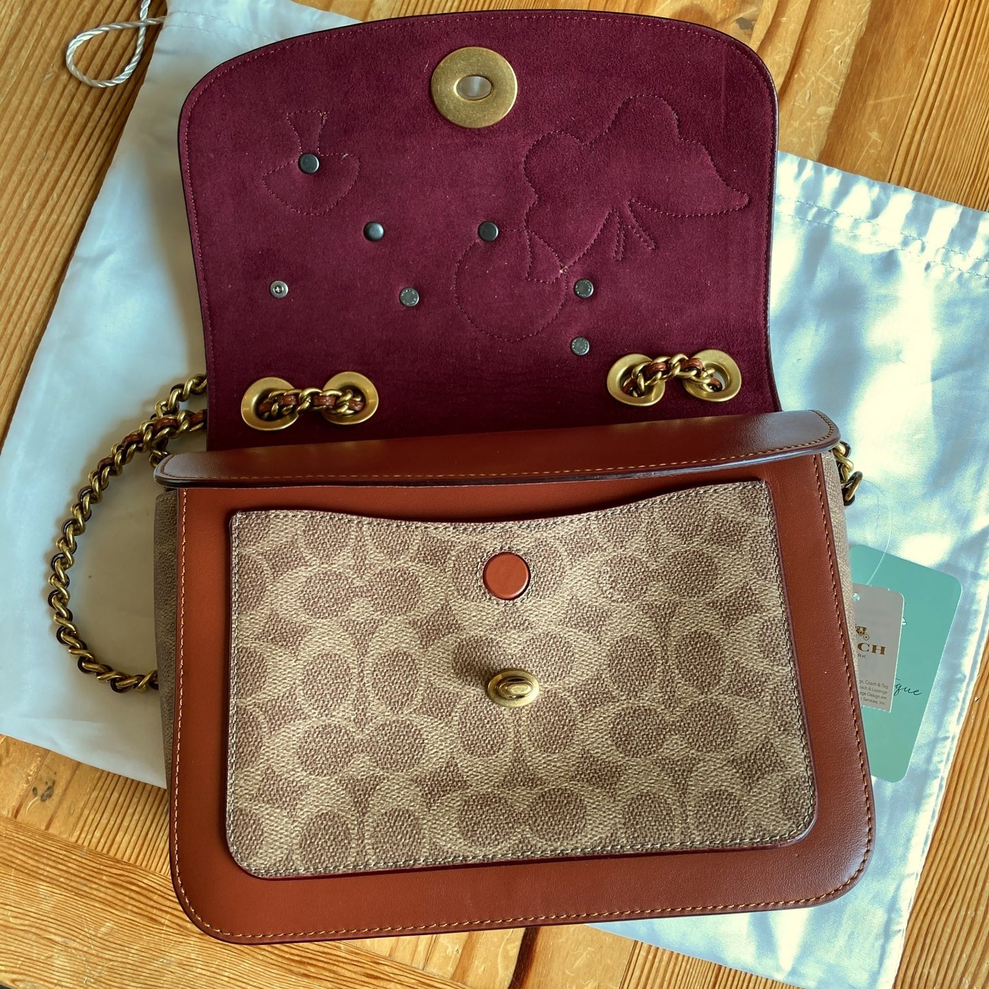 Coach NEW Signature Coated Canvas Butterfly Floral Madison Shoulder Bag - 0731LR