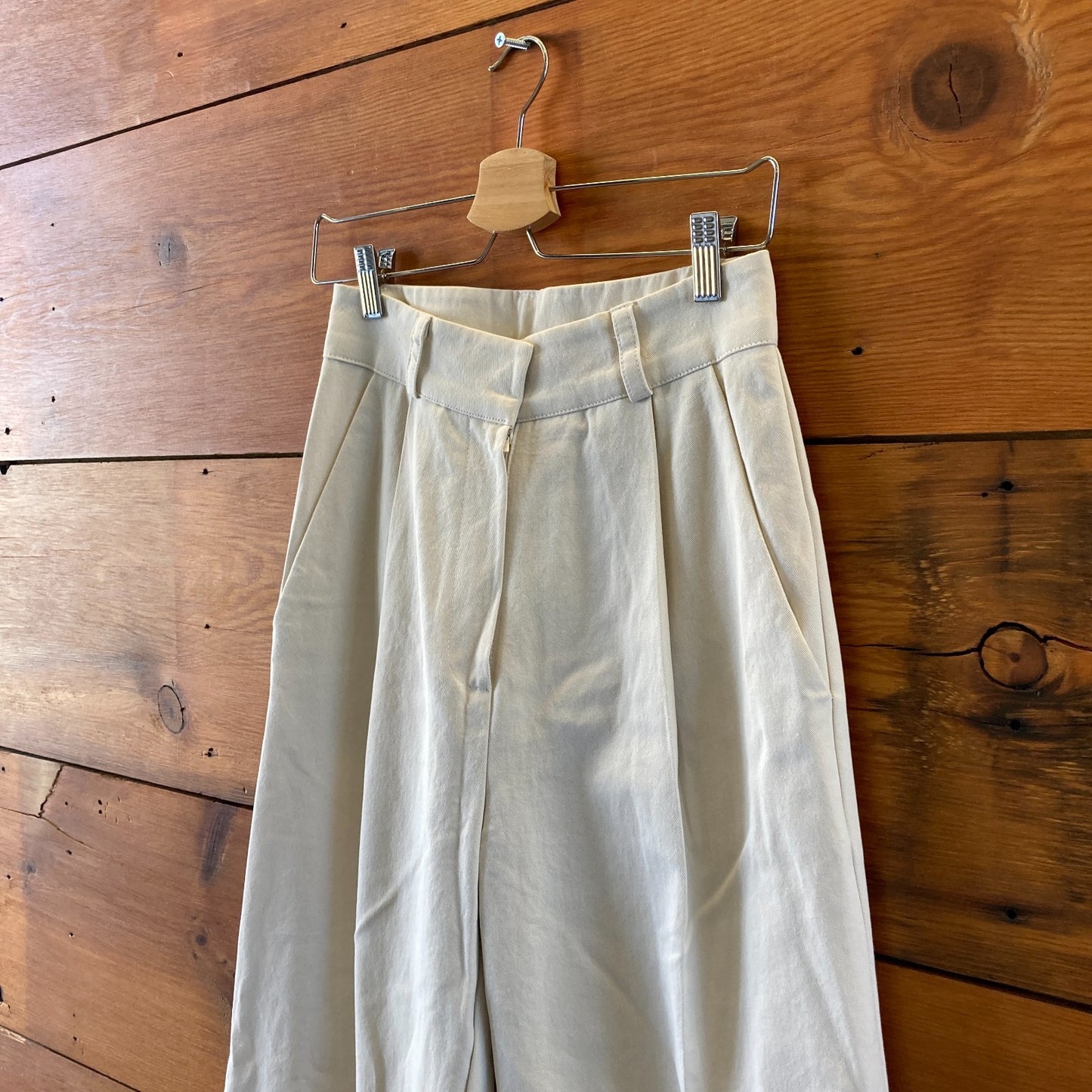 Beside You Frankie Shop Cream NEW $185 Carline Pants - Size S - 1112MH