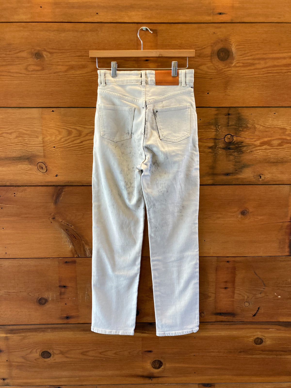Stella McCartney White Acid Wash Galaxy Seam Front Jeans - Size 25 - 0320HJ