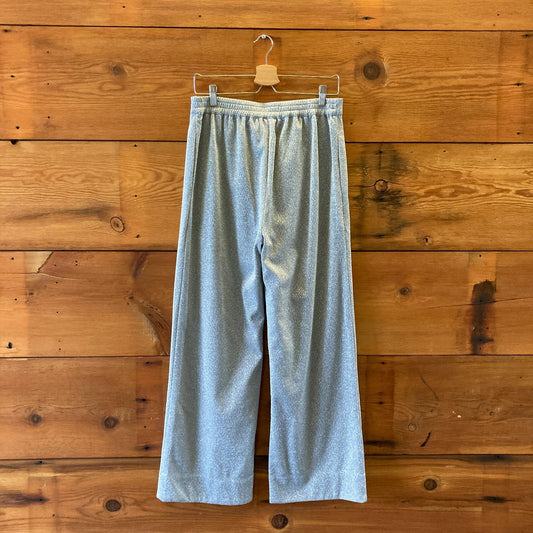 M - BURU Silver Metallic NEW Sparkle Trousers Womens Wide Leg Pants 0131AG