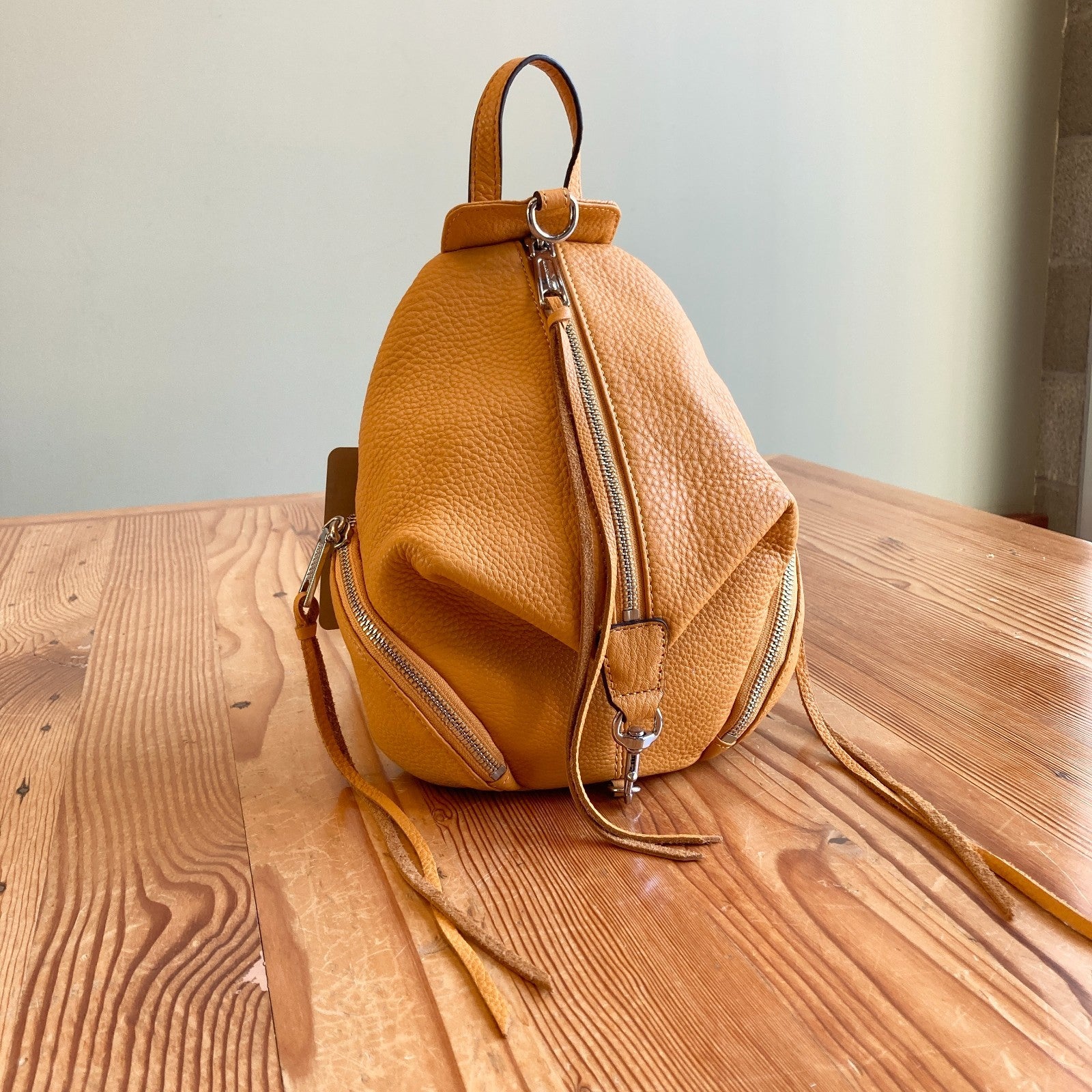 Rebecca Minkoff Yellow Pebbled Leather Convertible Julian Mini Backpac – Modo Boutique