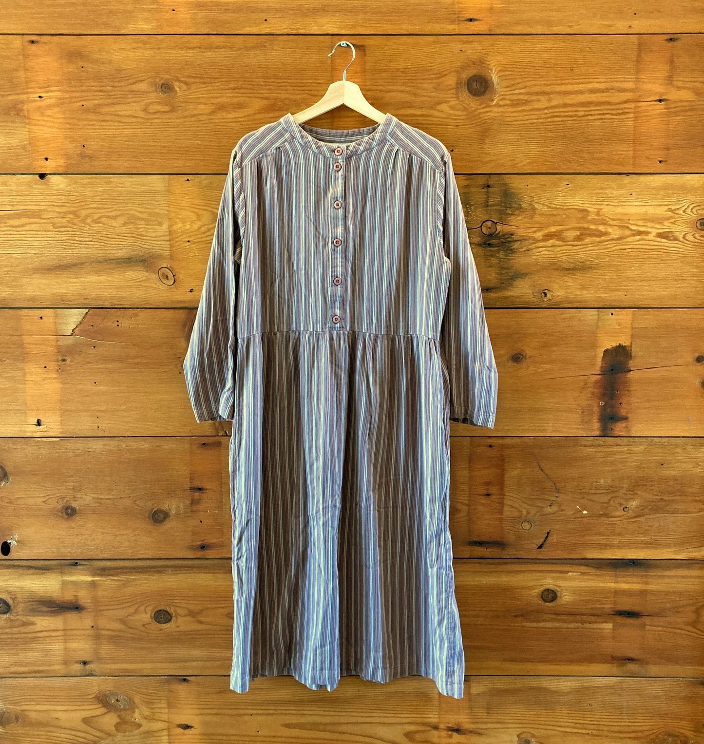 Ace & Jig Brown Wisteria Striped Long Sleeve Grace Dress - Size XL - 0218NM