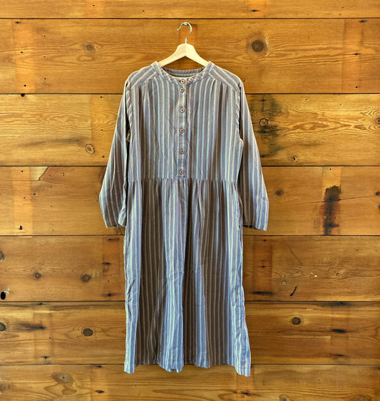 Ace & Jig Brown Wisteria Striped Long Sleeve Grace Dress - Size XL - 0218NM