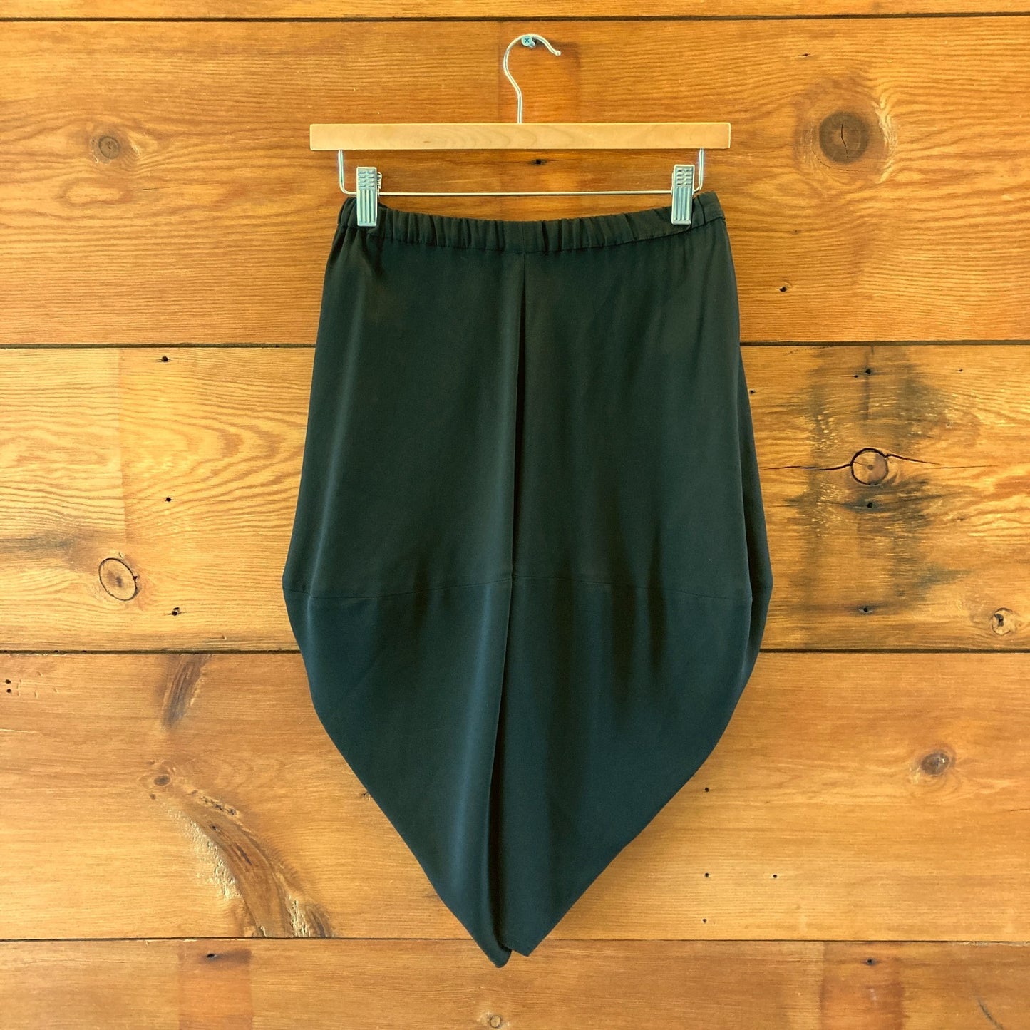 Maria Cornejo Black Elastic Waist Drop Crotch Pleat Front Shorts - Sz 2 - 0410WJ