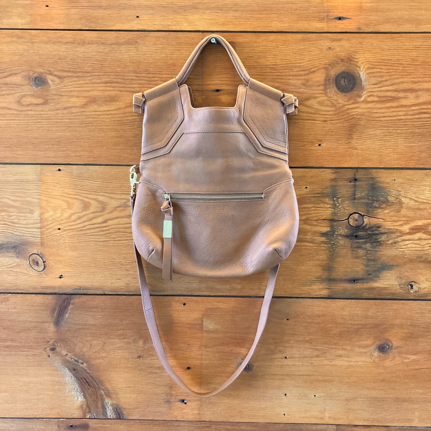 Foley & Corrina Brown Soft Leather Fold Over Mid City Purse Bag - 1122KP