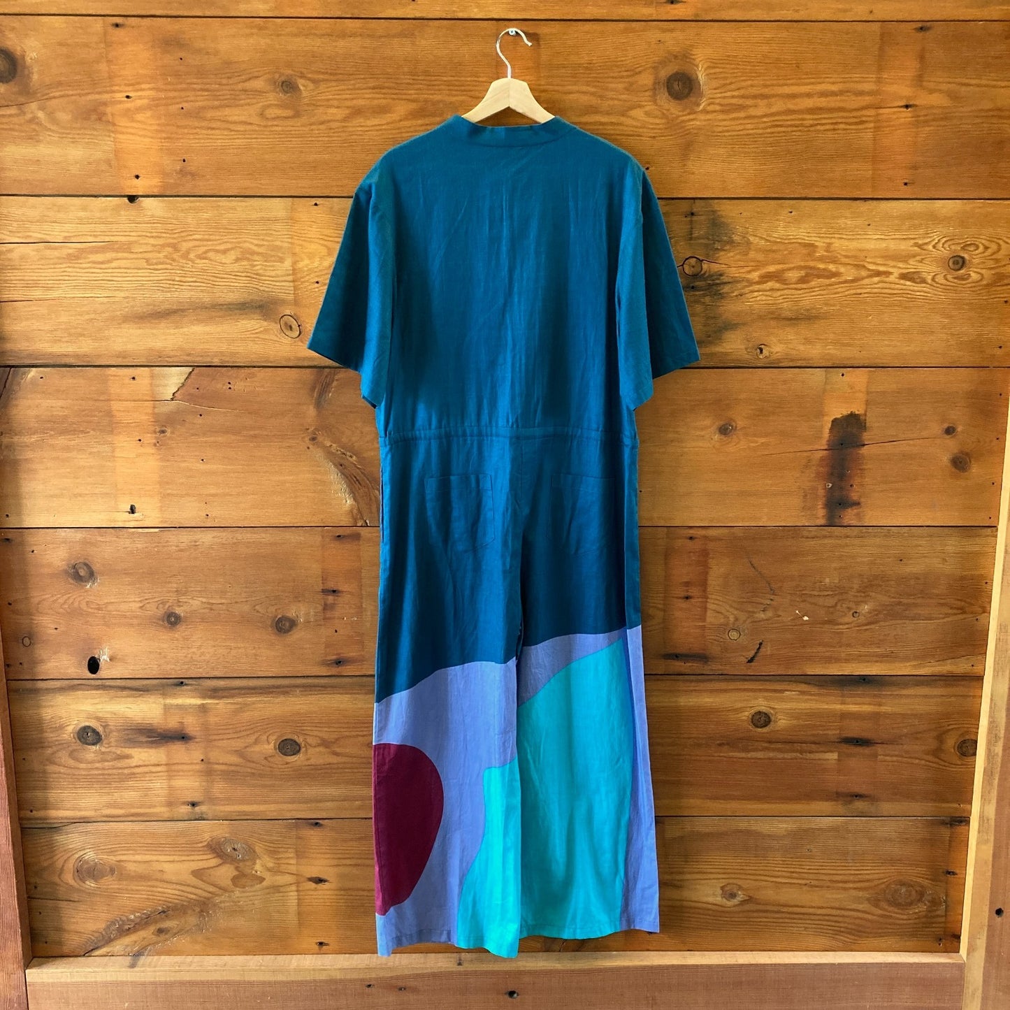 The Kit $158 Ocean Cut Paper Issa Short Sleeve Jumpsuit - Size L - 0510BN