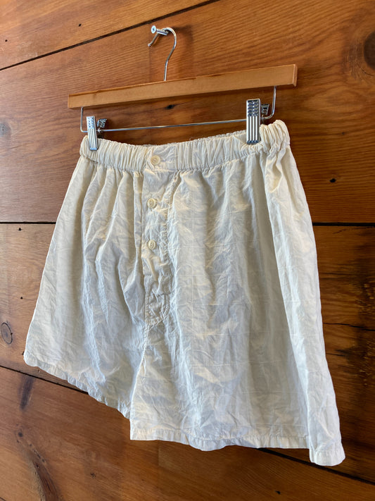 Rudy Jude White Windowpane Organic Cotton Lounge Shorts - Size XS - 0312IG