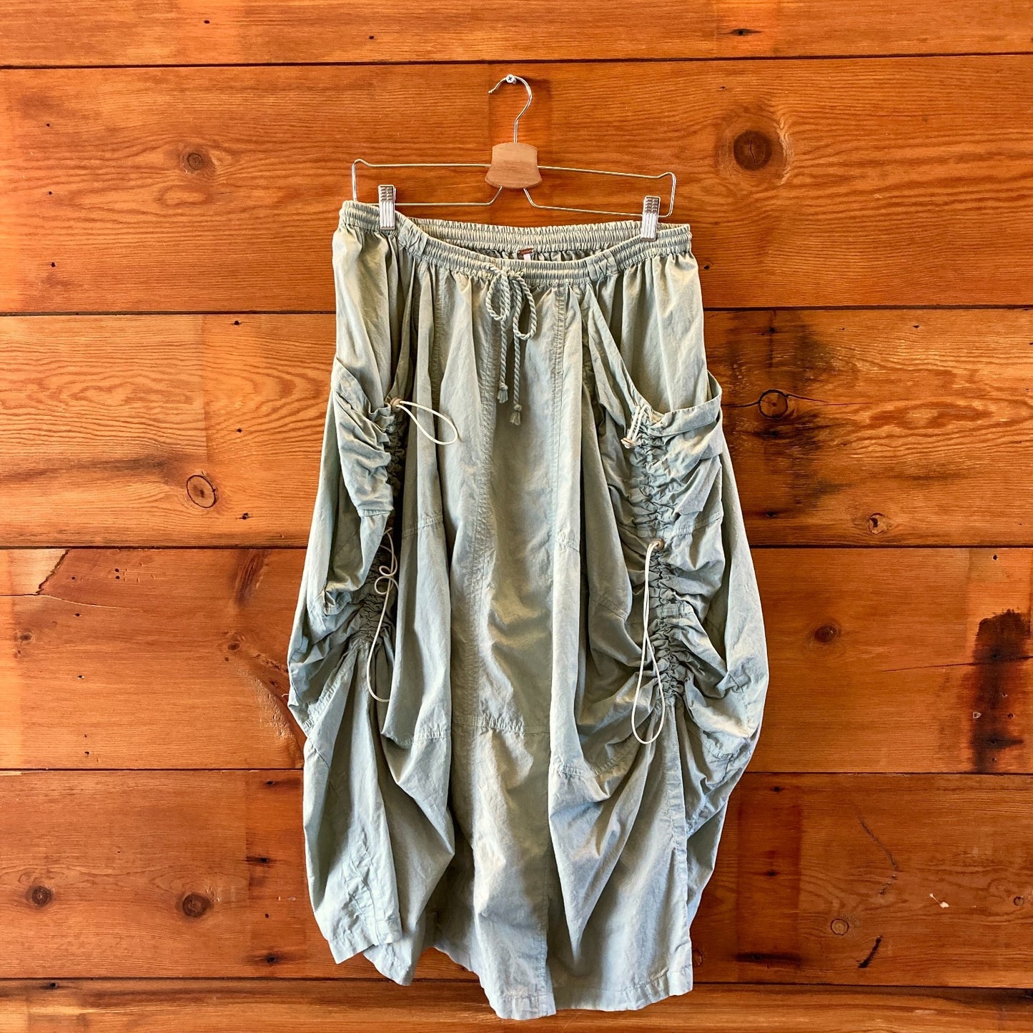 Free People Green Elastic Waist Drawstring Jilly Cargo Skirt - Size M - 0425SV