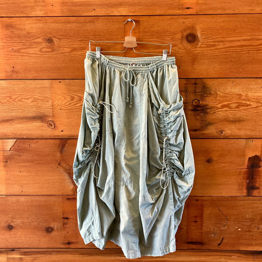 Free People Green Elastic Waist Drawstring Jilly Cargo Skirt - Size M - 0425SV