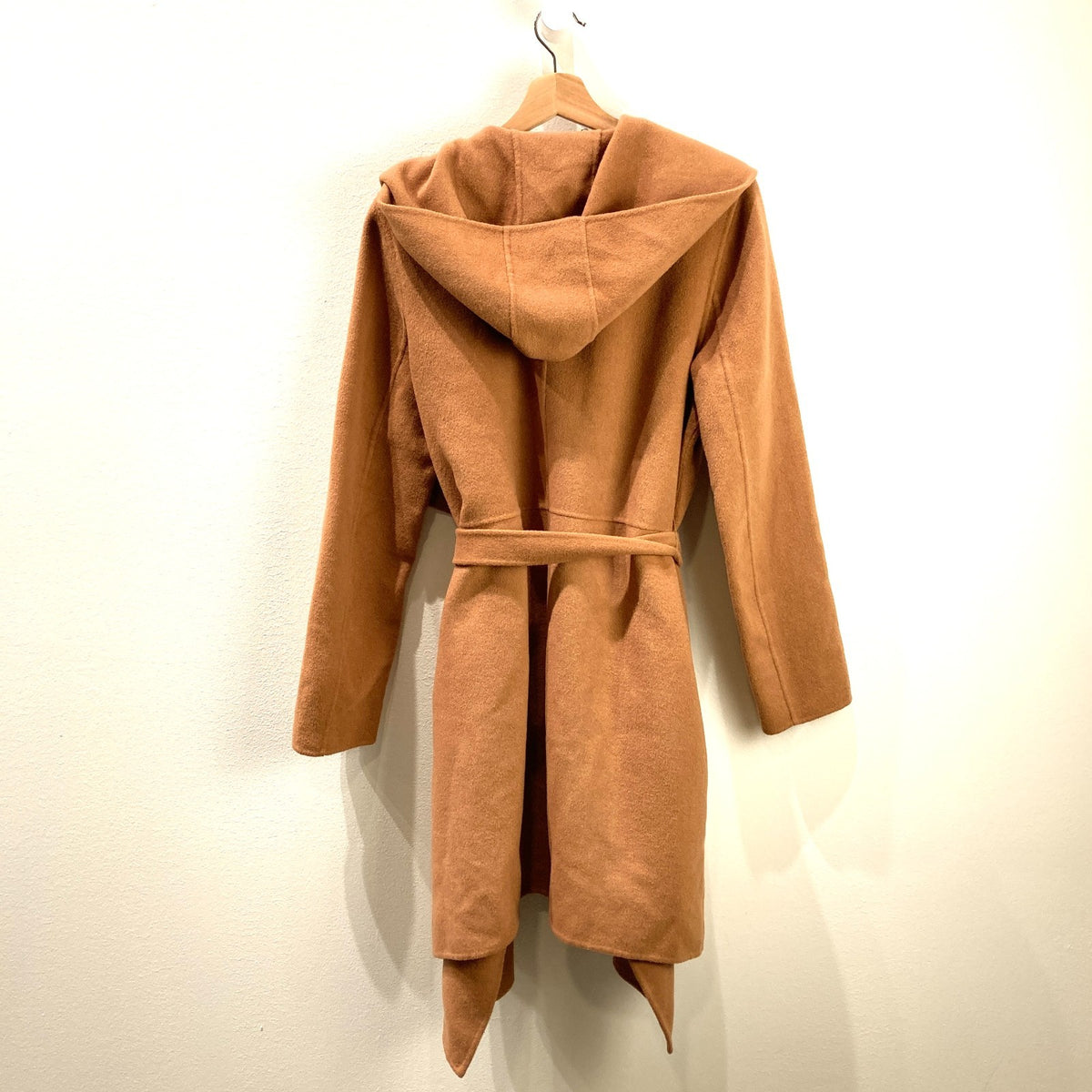 Soia & Kyo Honey Brown Wool Olivia Tie Waist Wrap Coat - Size M - 0419JP