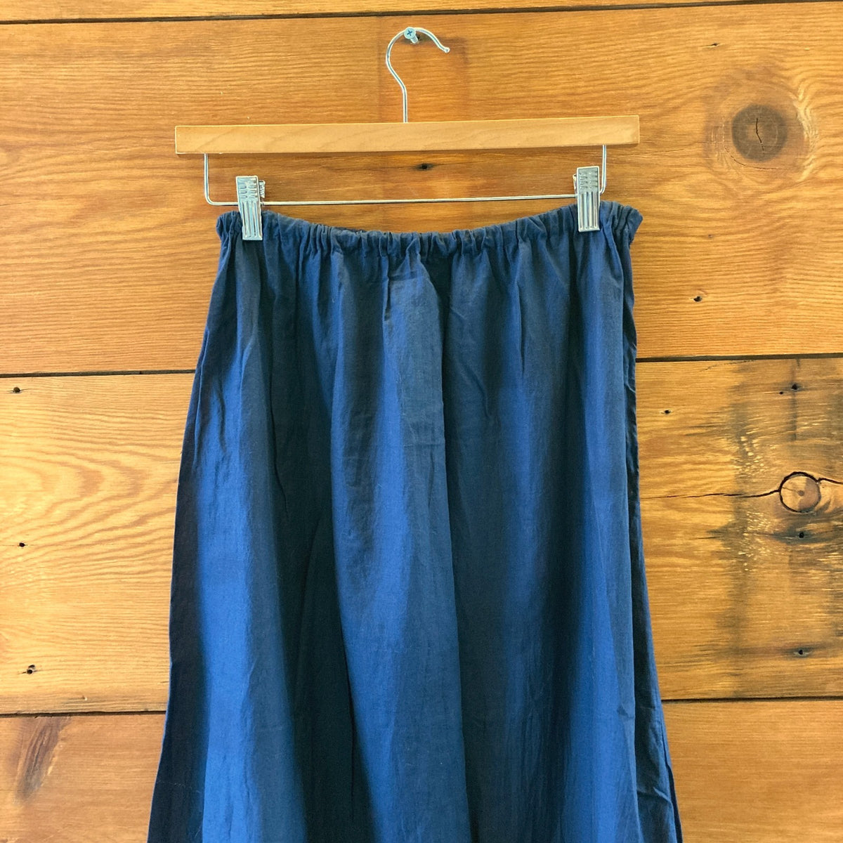 Gudrun Sjoden Navy Blue Pull-On Embroidered Eyelet Hem Skirt - Size S - 0320JS
