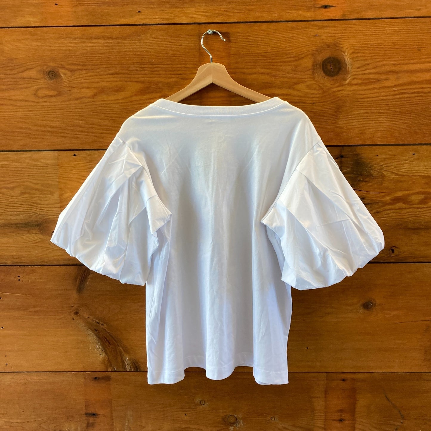 Jarbo White Short Balloon Sleeve NEW $258 Tee Shirt - Size M - 4427SC