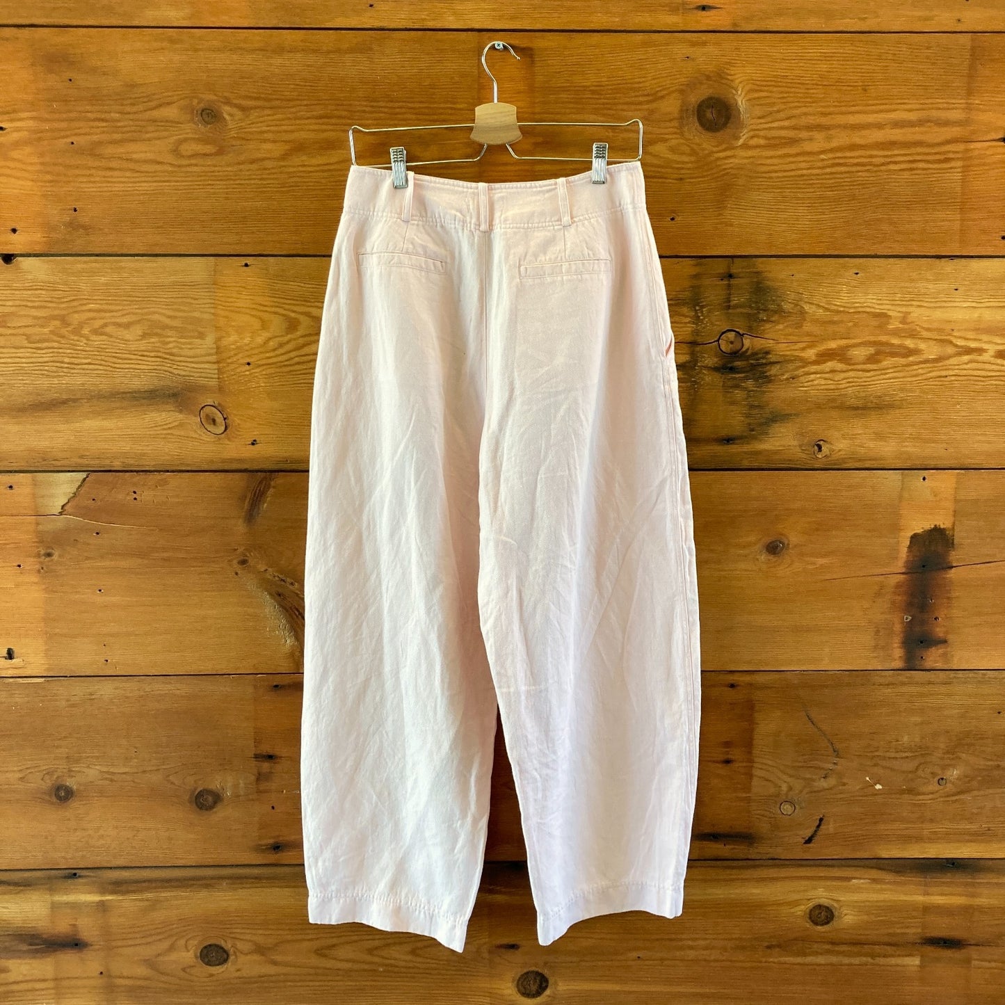 Apiece Apart $325 Rosa Pink Linen Organic Cotton Bari Pants - Size 8 - 1011SC