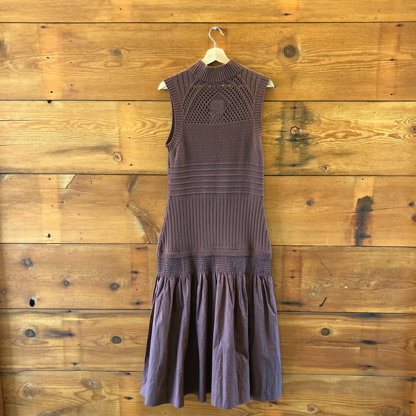by Anthropologie Brown Mock Neck Sleeveless Knit Maxi Dress - Size M - 0610MB