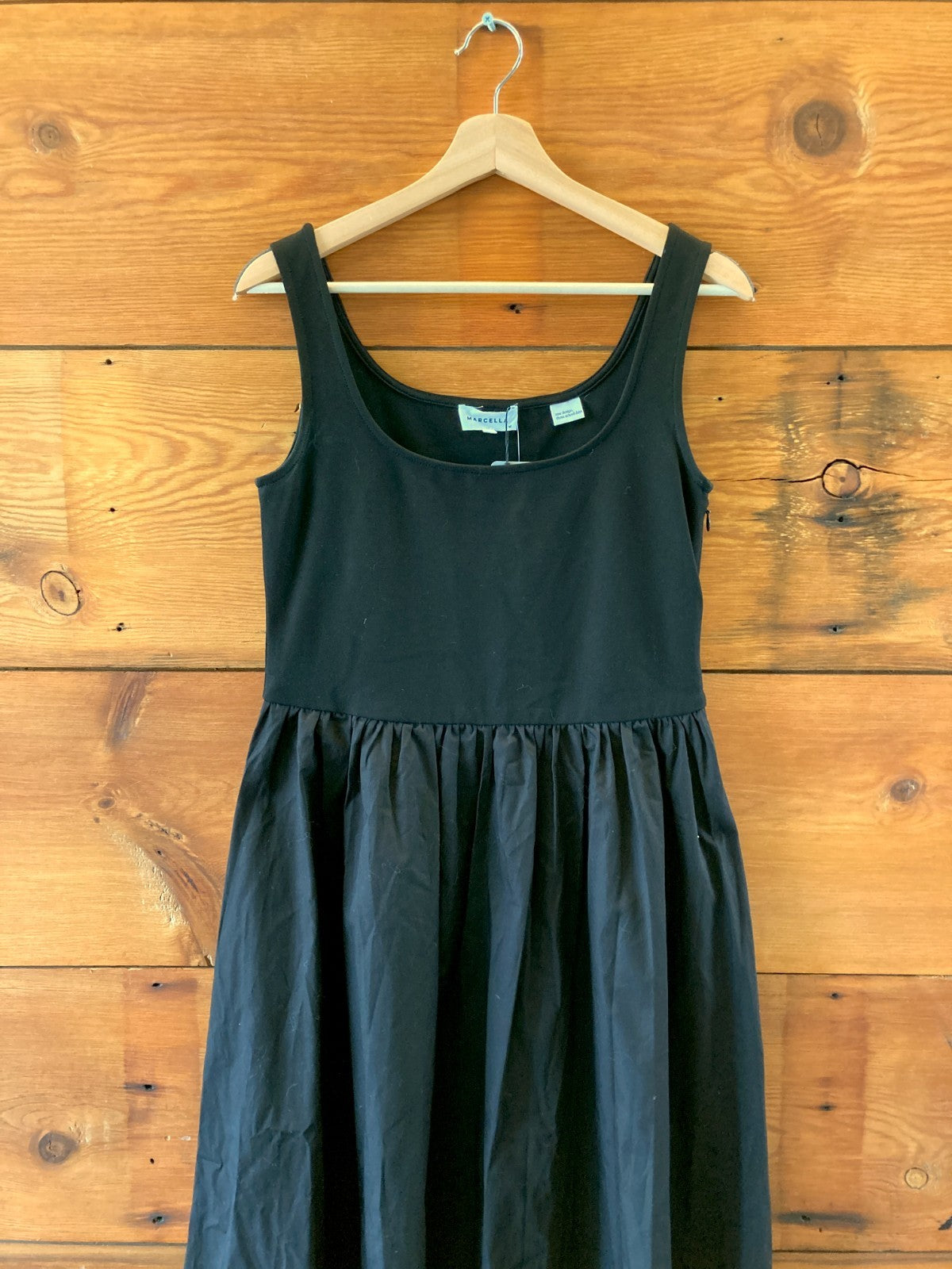 Marcella NYC Black Sleeveless Cotton Poplin Clara Dress NEW - M Petite - 0326EN