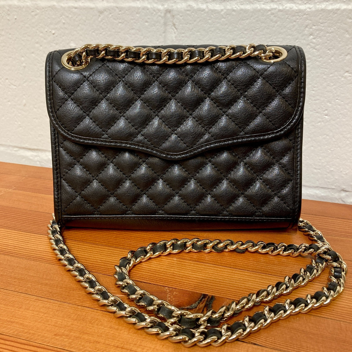 Rebecca Minkoff Black Quilted Chain Convertible Crossbody Purse - 1117DB