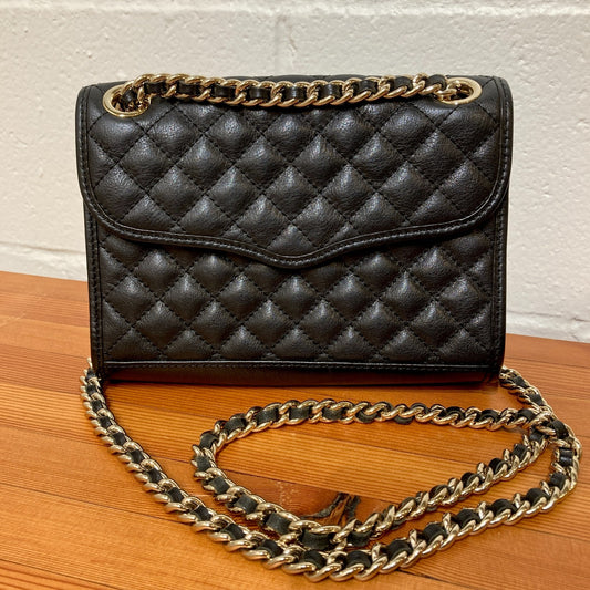 Rebecca Minkoff Black Quilted Chain Convertible Crossbody Purse - 1117DB