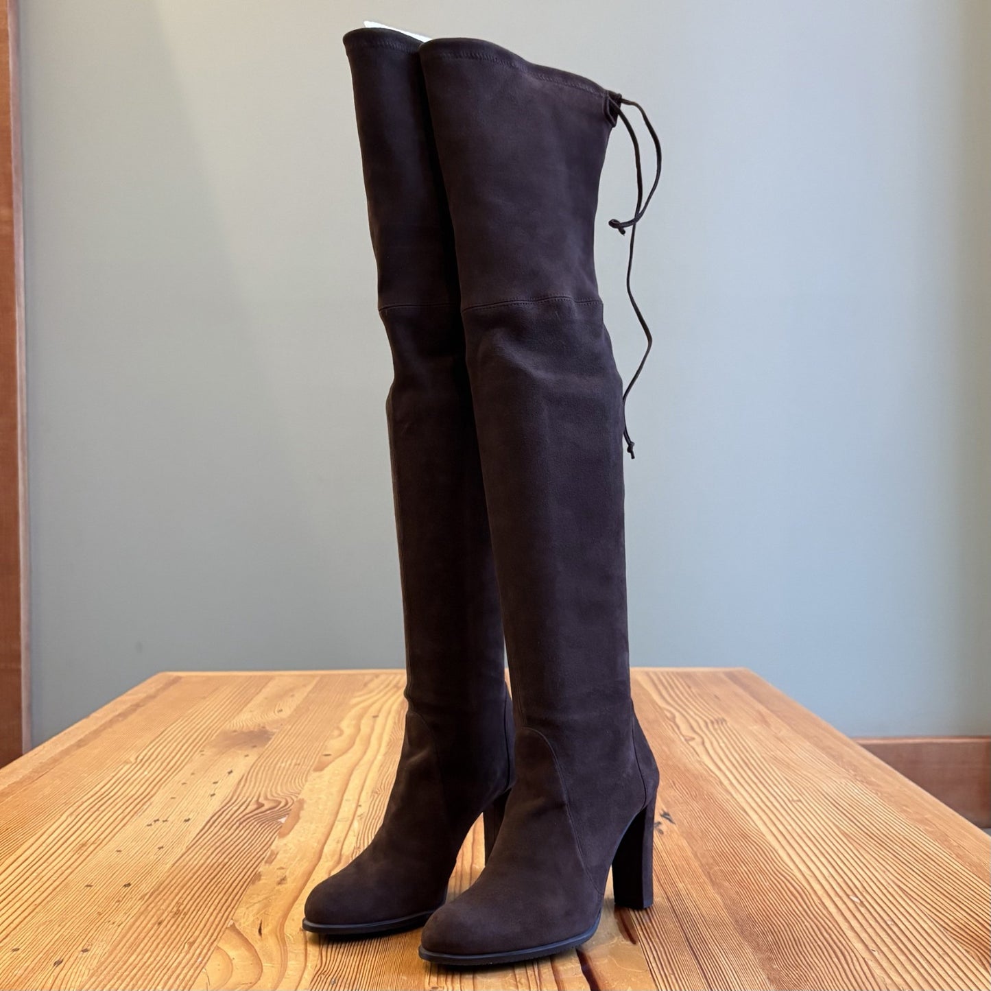 6.5- Stuart Weitzman Walnut Suede Over the Knee Highland Boots NEW w/ Box 1122KP