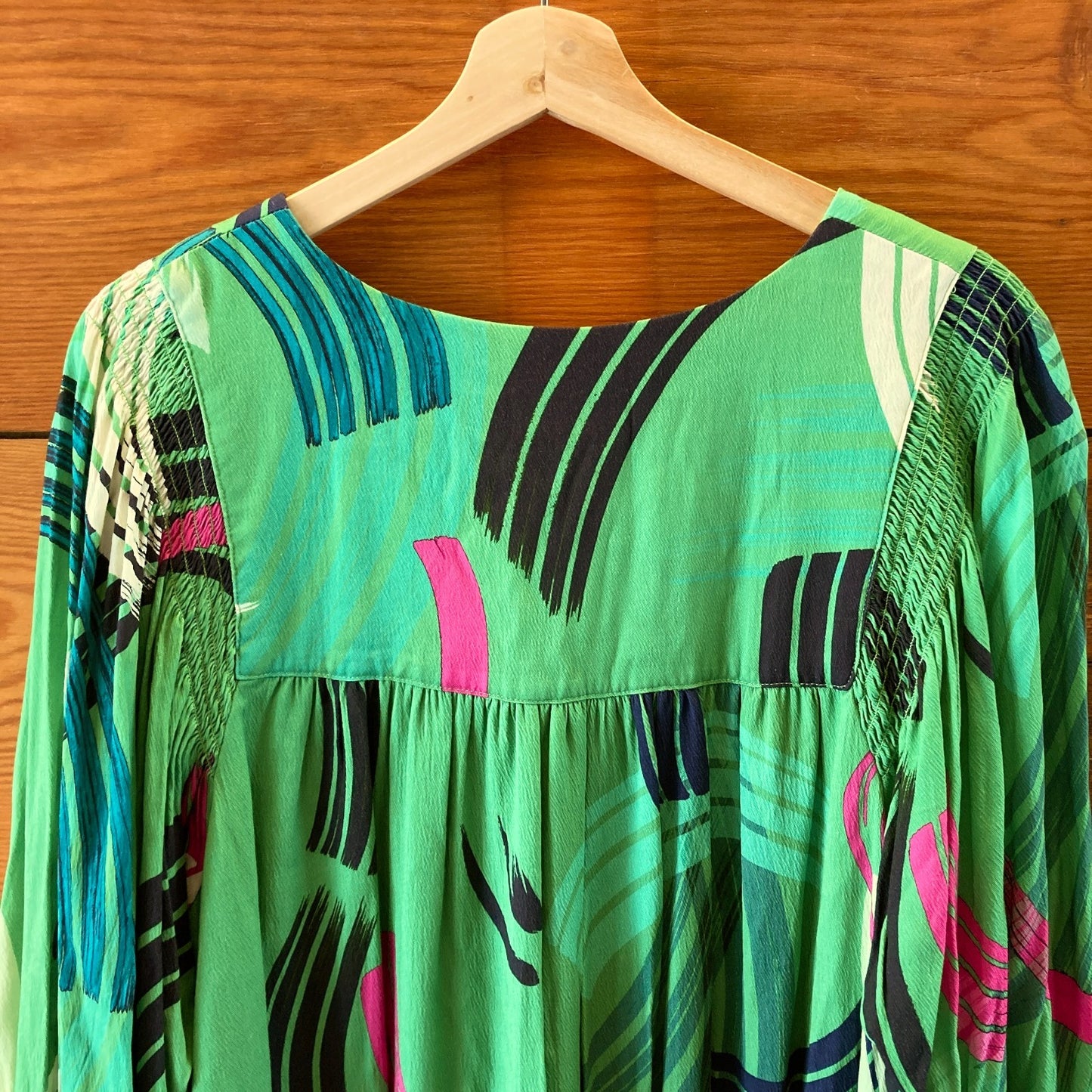 The Odells $290 Mystic Green Pattern Raglan Sleeve Dress - Size M - NEW - 0416JW