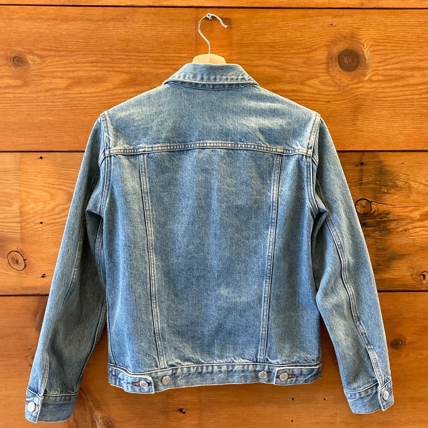S - A.P.C Medium Wash Denim Womens Classic Jean Trucker Jacket 0619BL