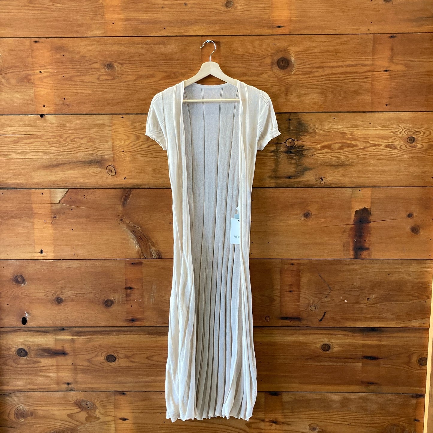 Jaquemus $168 Beige Knit Shirt Sheer Button Up Dress - Sz 36 / S - NEW - 1125EA