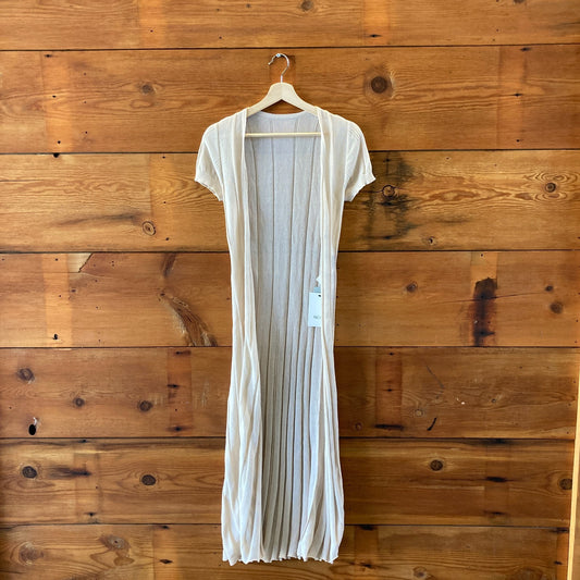 Jaquemus $168 Beige Knit Shirt Sheer Button Up Dress - Sz 36 / S - NEW - 1125EA