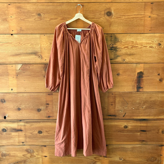 Mikoh Rust Red Long Sleeve Lagenlook Aniwa Maxi Dress - Size 2 / M  - 0422SJ
