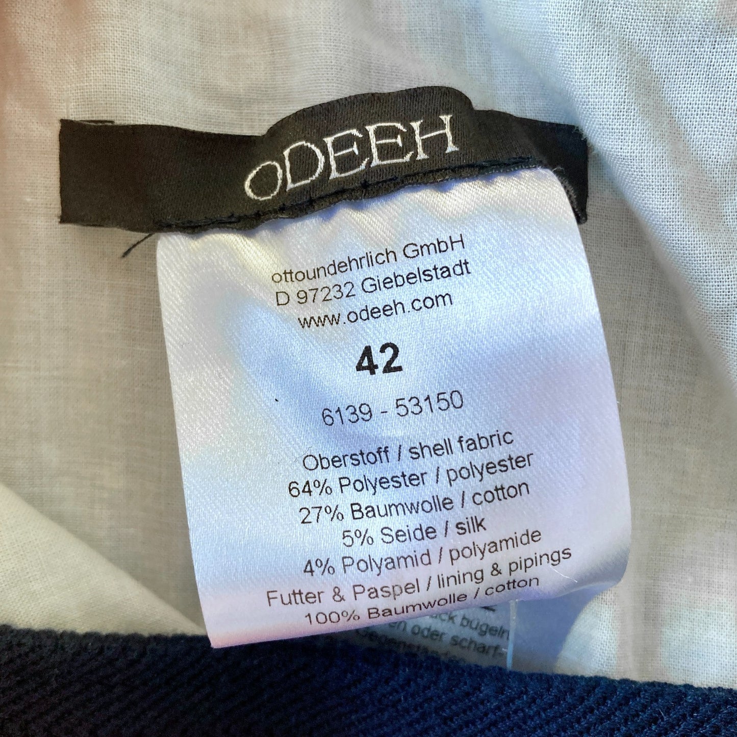 Odeeh Blue Beige Floral Jacquard Cloque Skirt - Size 42 / 10 US - 0721DK