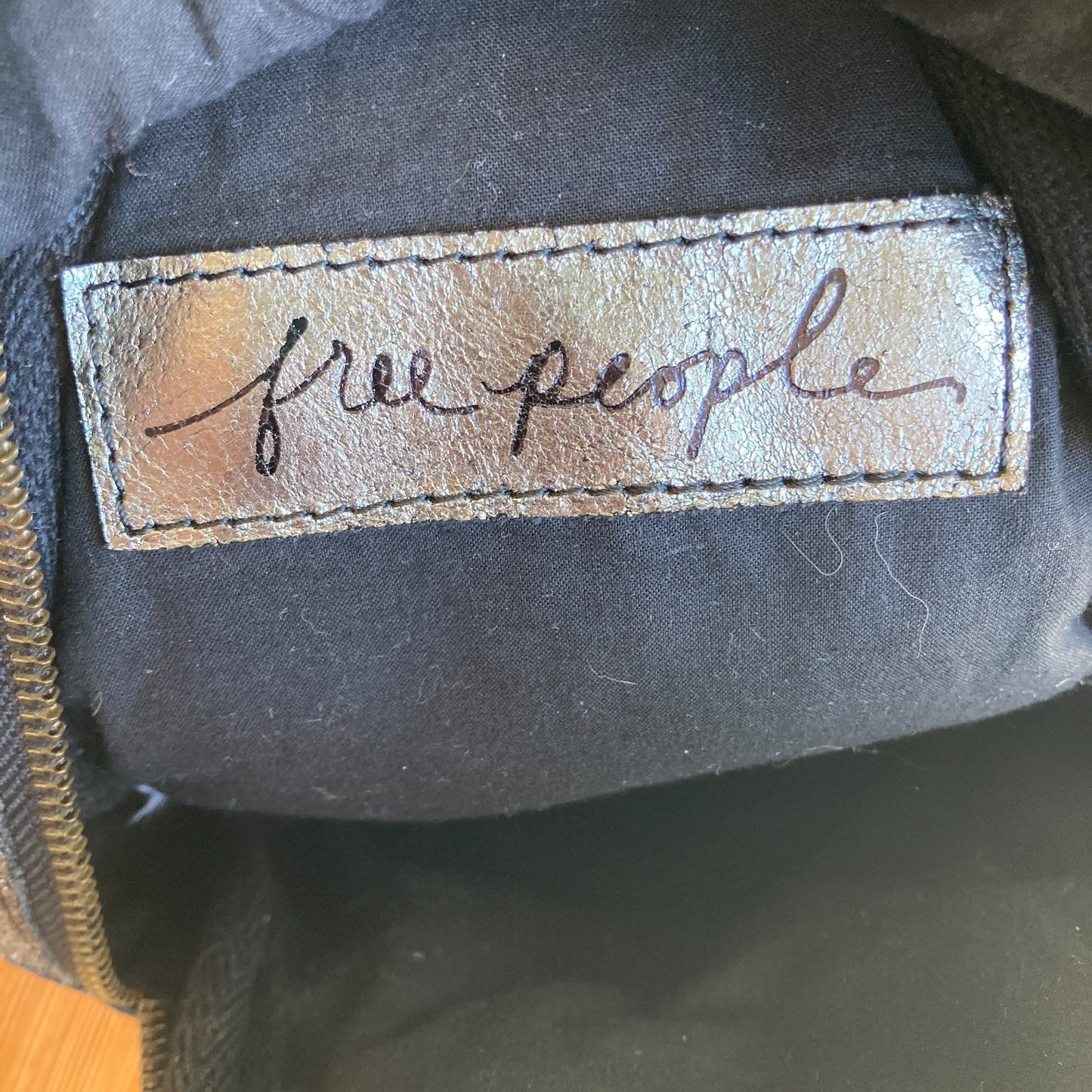 Free People Gunmetal Metallic Leather Hudson Sling Crossbody Bag - 0425SV