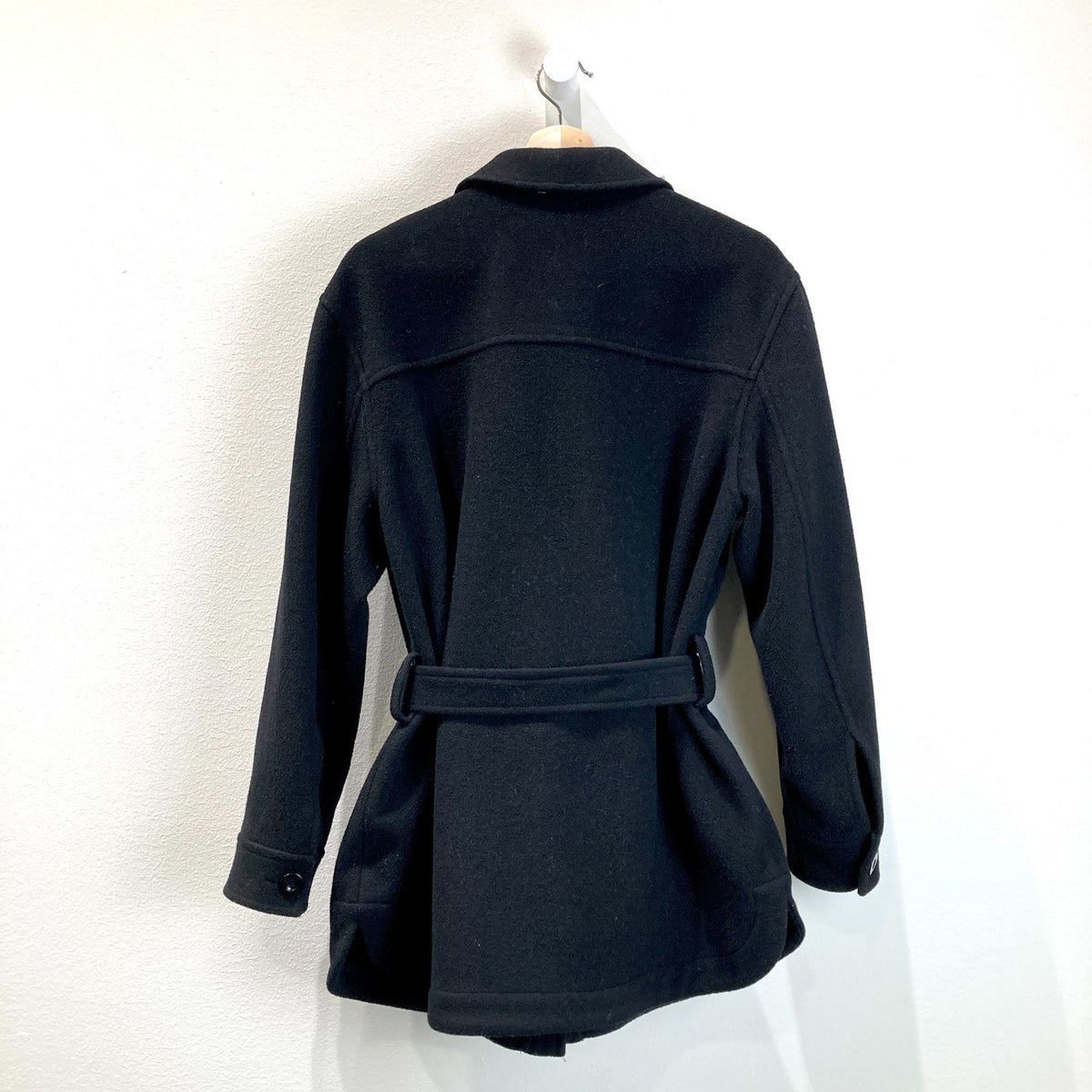 & Other Stories Black Wool Blend Tie Waist Button Up Jacket - Size M - 0102ST