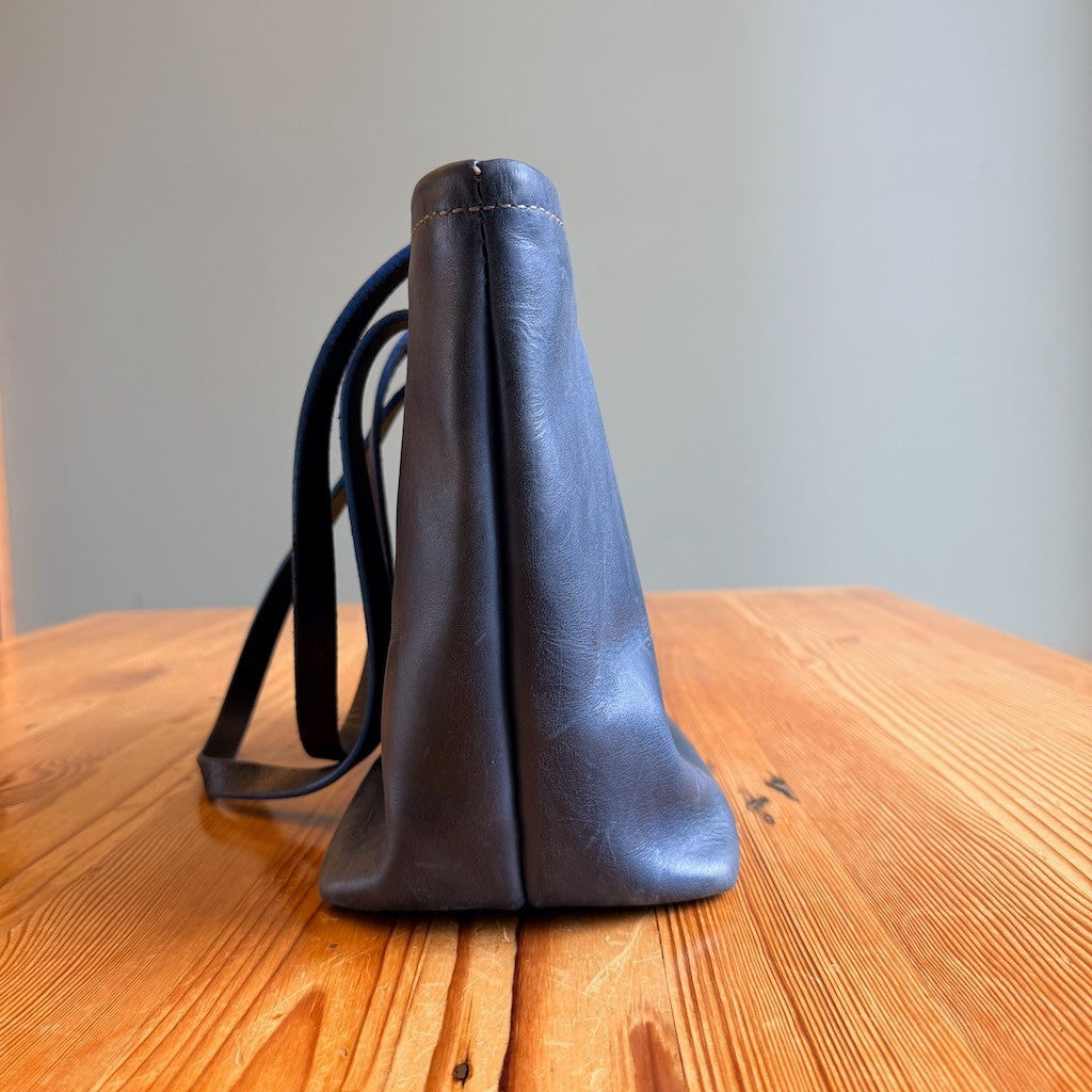 OROX Leather Co. Dark Blue Merces Handmade Classic Tote Bag - 0628AC