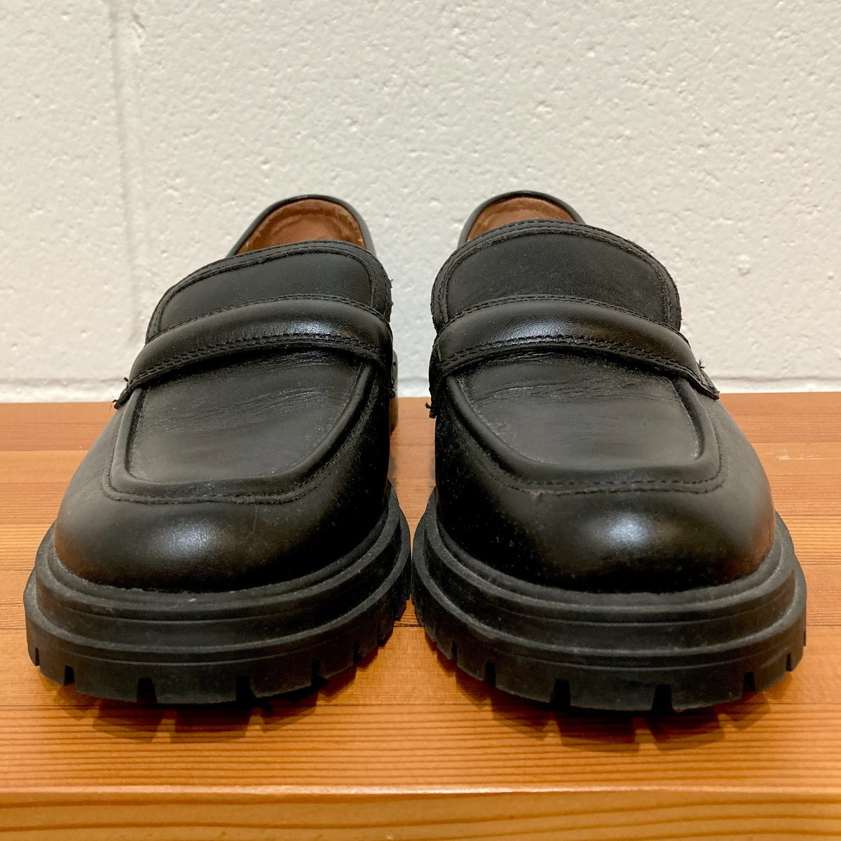 Madewell Black Leather Bradley Lugsole Loafer Shoes - Size 9.5 - 0428LR