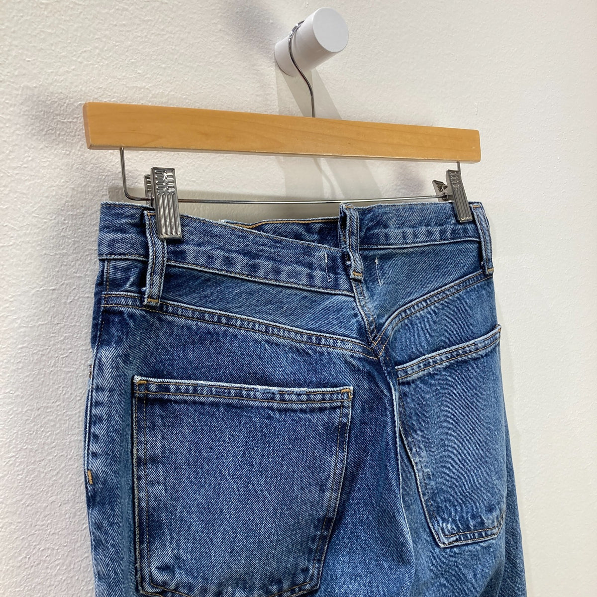 AGOLDE Dark Wash Criss Cross Straight Leg Button Fly Jeans - Size 25 - 0320HJ