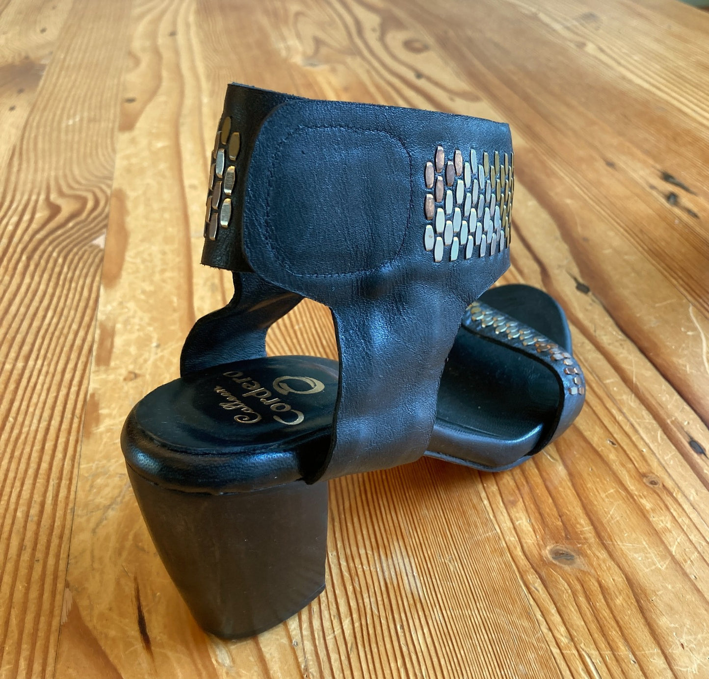 Calleen Cordero $485 Black Leather Mina Sandals Shoes - Size 8 - w/ Box - 4427SC